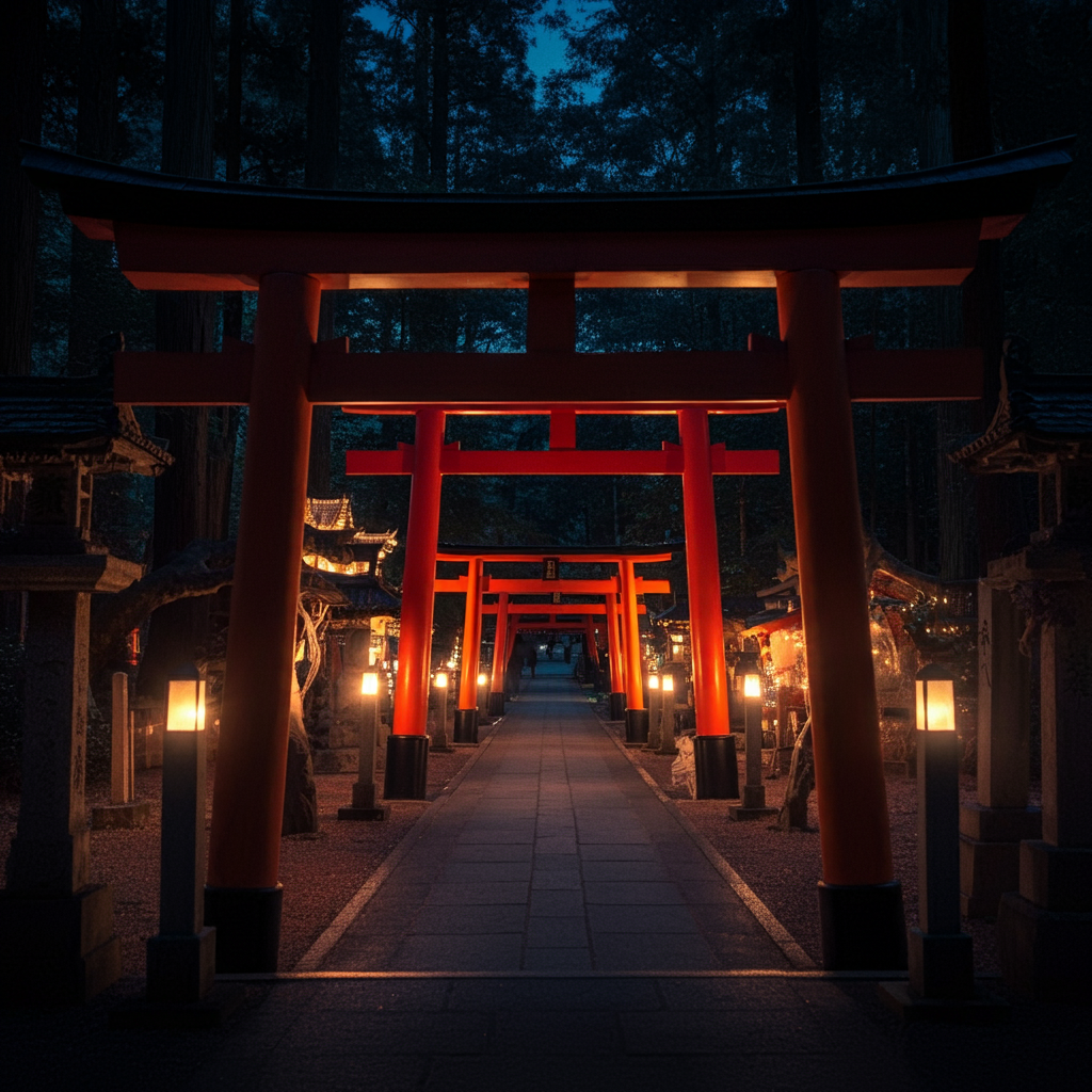 夜 神社 参拝