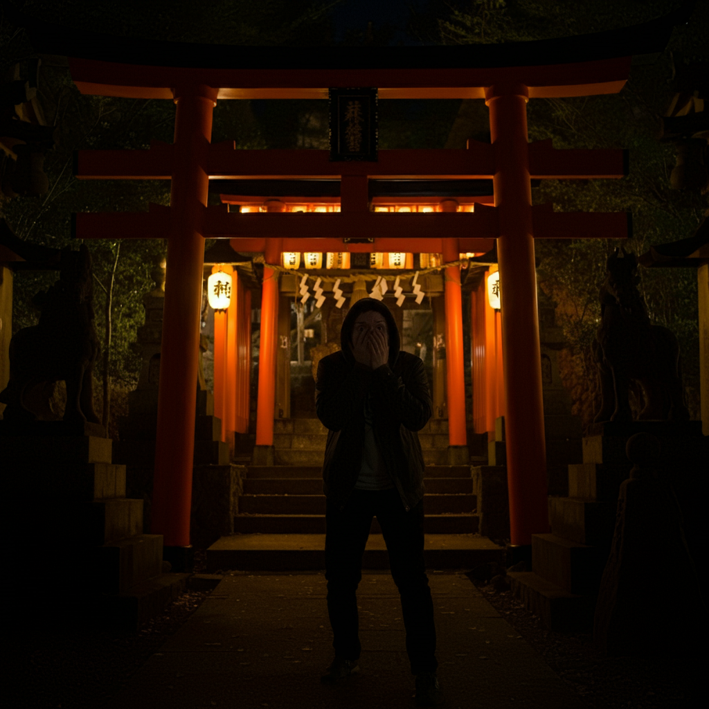 夜の神社 NG